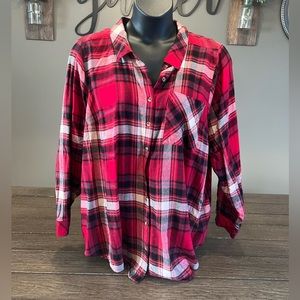Lizzie Brushed Rayon Acrylic Button-Down Long Sleeve Shirt